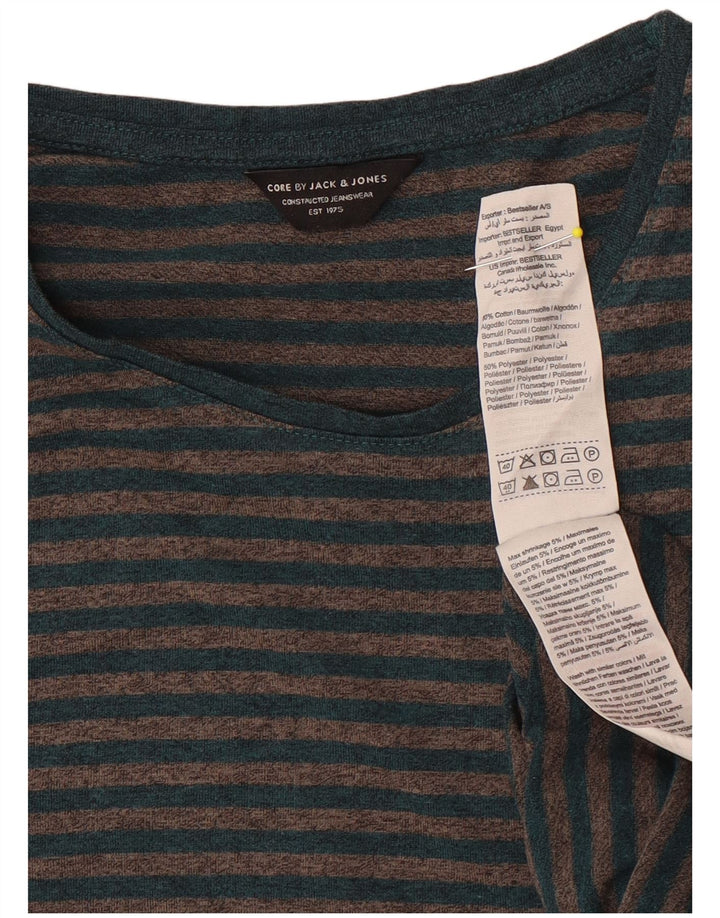 T-shirt da uomo Jack & Jones Top in cotone a righe grigio medio