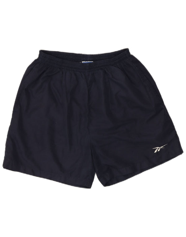 Pantaloncini sportivi Reebok da uomo piccoli in poliestere blu navy