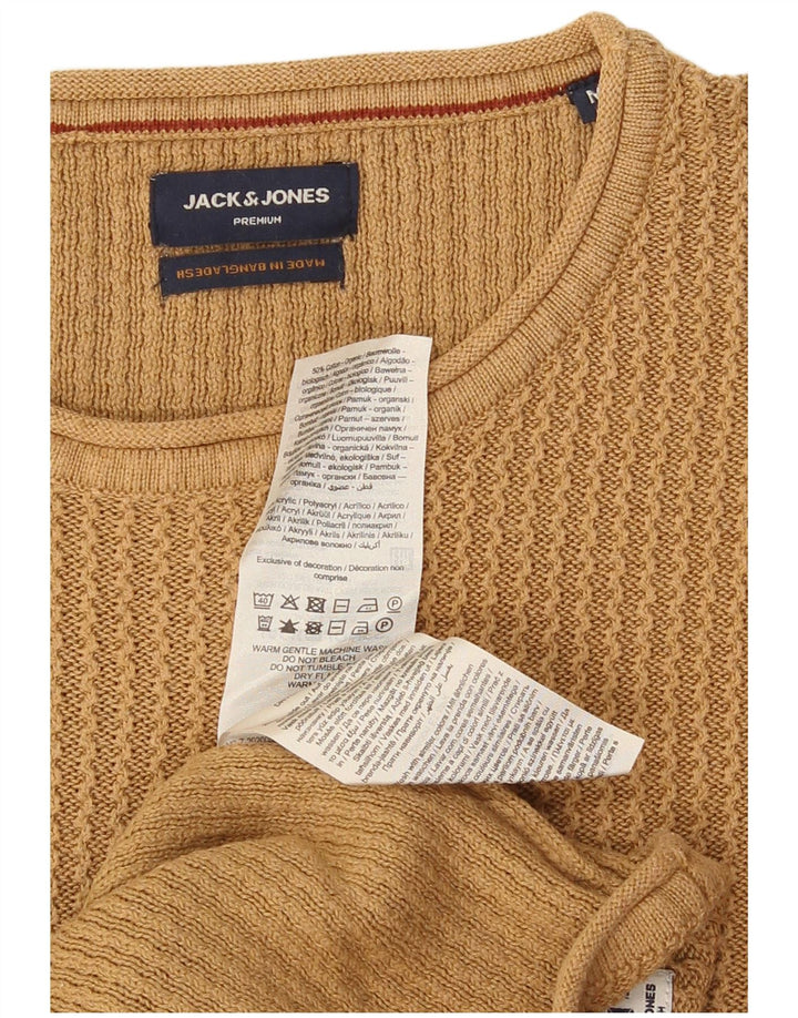Maglione maglione girocollo da uomo Jack & Jones in cotone beige medio