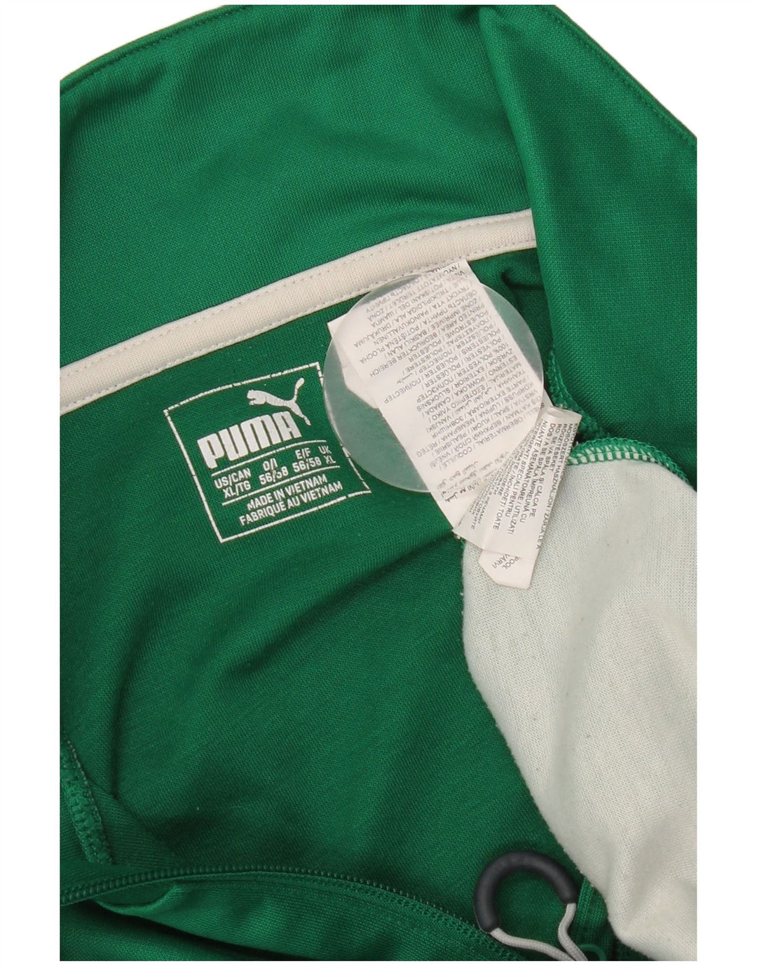 Maglia da tuta da uomo Puma con zip e collo, XL, in poliestere color block verde