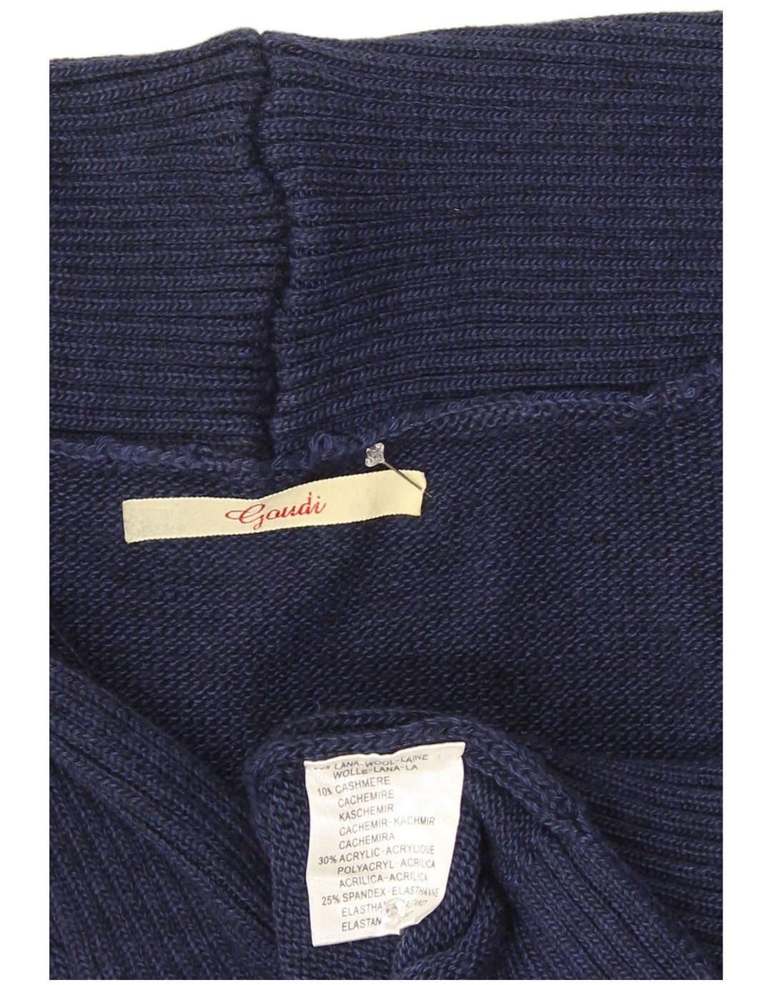 Maglione cardigan da donna Gaudi UK 16 grande lana blu navy