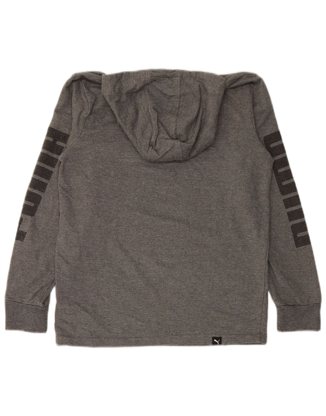 Felpa con cappuccio grafica PUMA da bambino 12-13 anni, grande, cotone grigio