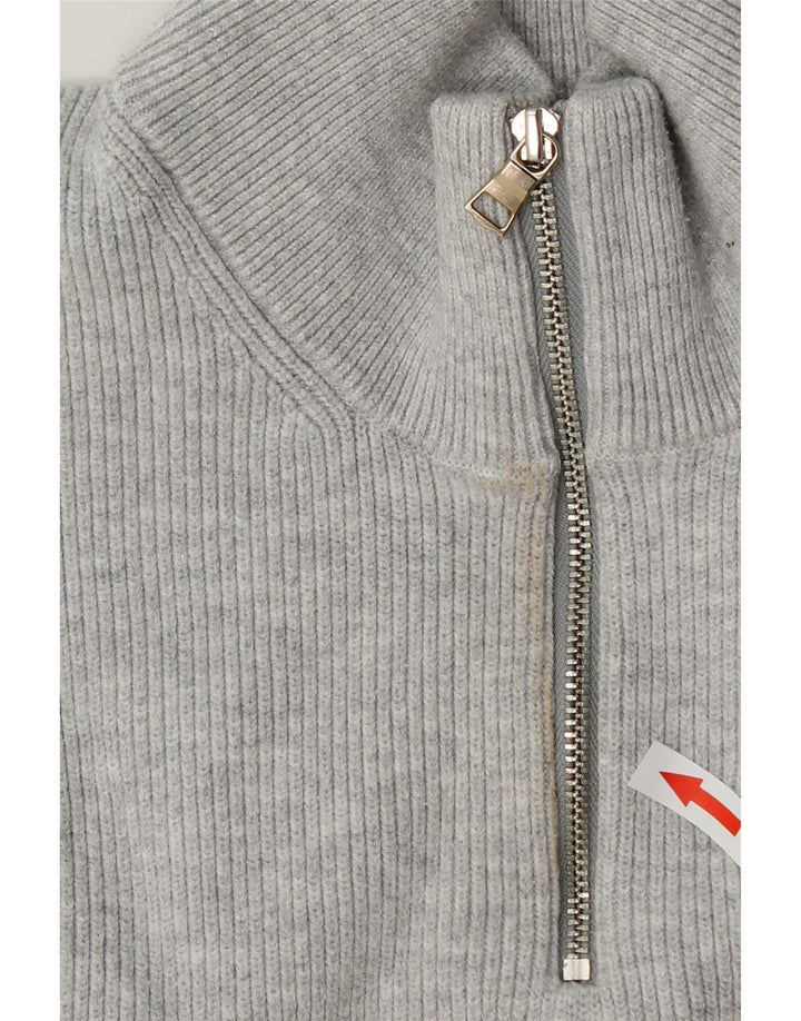 Maglione da uomo Marks & Spencer con zip e collo XL in poliestere grigio