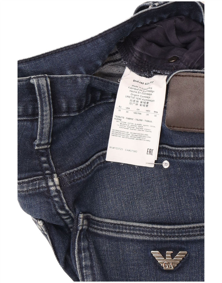 Jeans slim da uomo ARMANI W30 L32 cotone blu