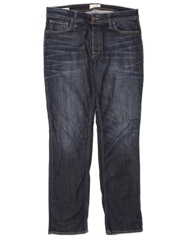 Jeans dritti vestibilità regolare Clark da uomo Jack & Jones W33 L32 blu navy