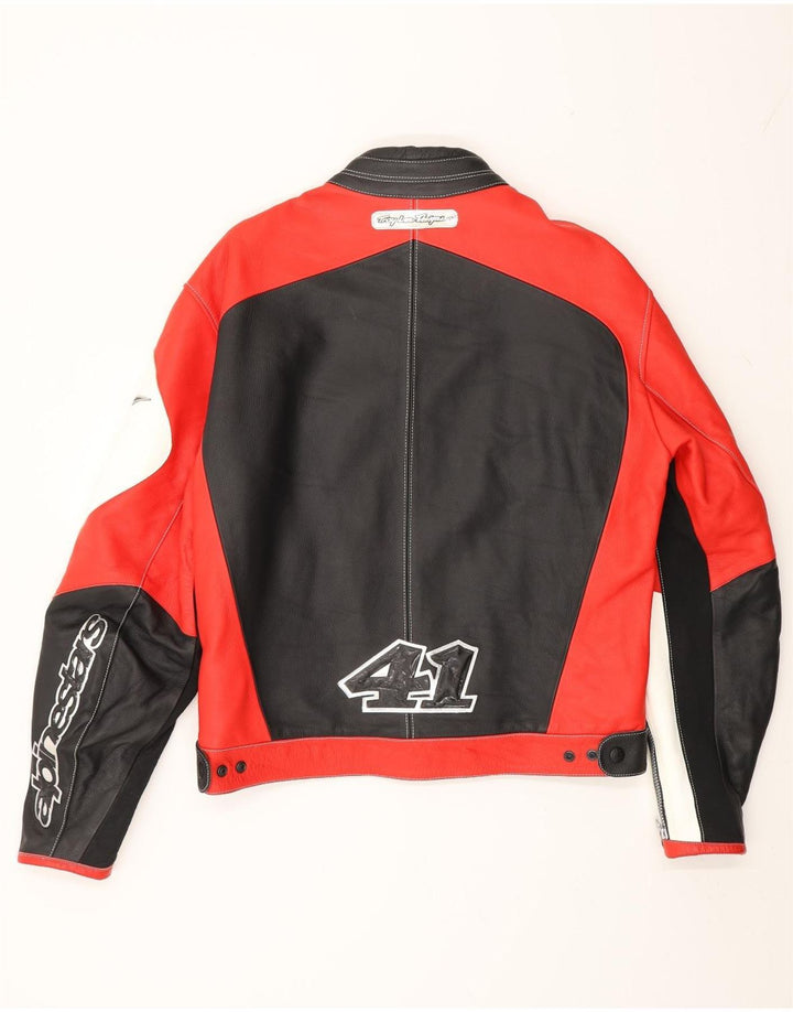 Giacca da corsa grafica da uomo Alpinestars UK 38 Biker color block rosso medio