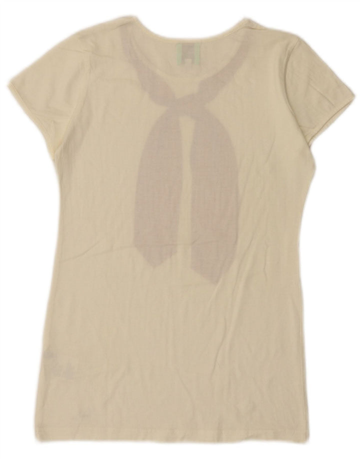 T-shirt grafica da donna Paul Smith Top UK 12 cotone bianco medio
