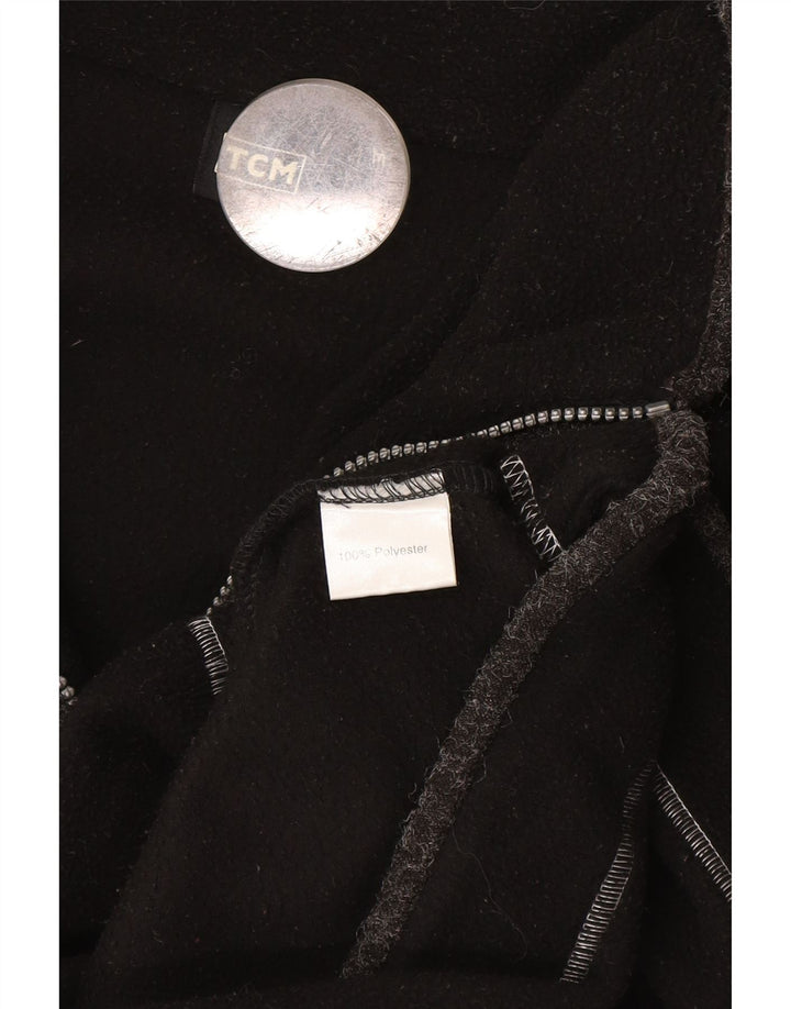 Maglione in pile con collo con zip grafico da uomo TCM poliestere nero medio