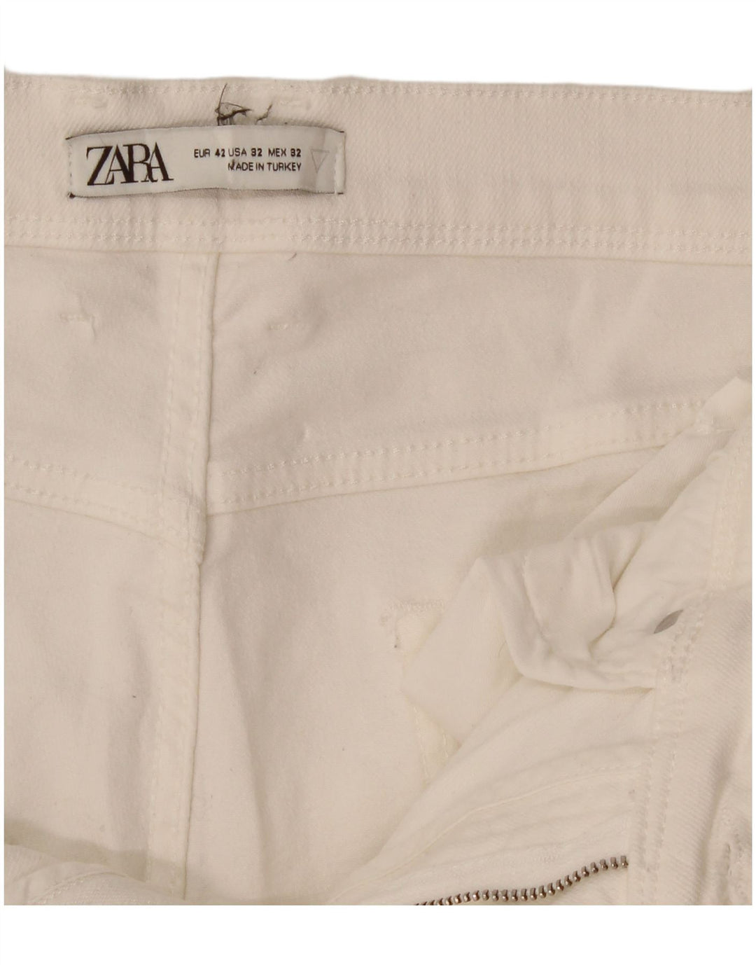Jeans slim da uomo Zara EU 42 Large W32 L29 Bianco