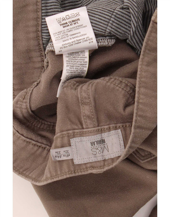 Pantaloni casual slim da uomo Marks & Spencer W32 L33 cotone grigio