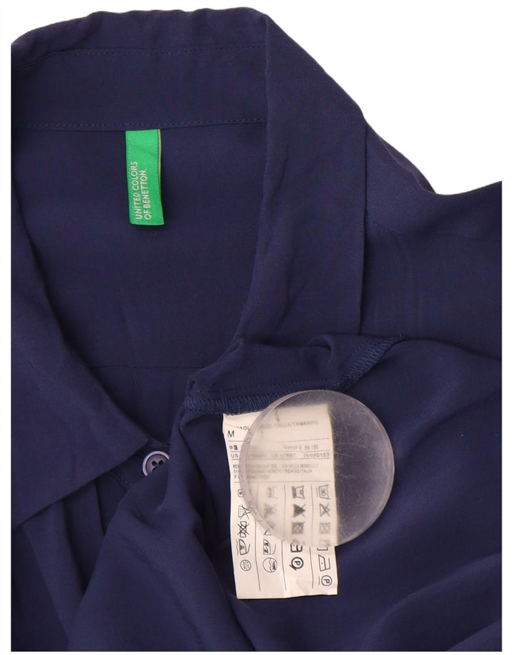 Camicia da donna BENETTON UK 12 Viscosa media blu navy