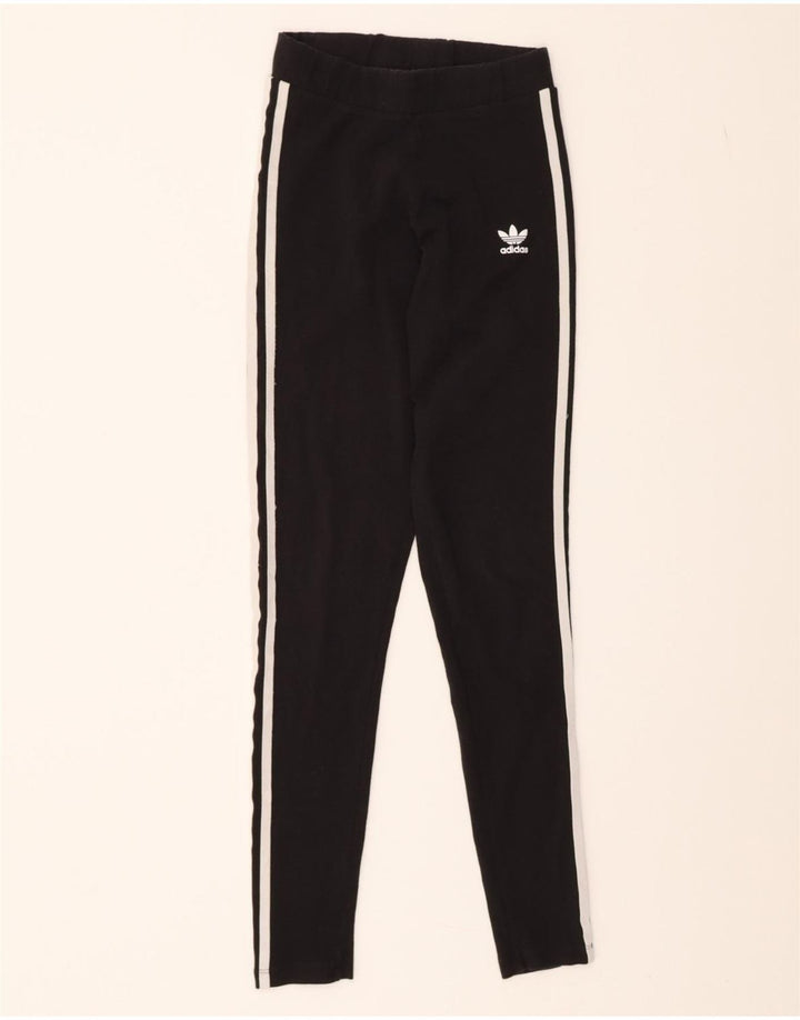 ADIDAS Womens Leggings UK 8 Small Black Cotton Vintage Adidas and Second-Hand Adidas from Messina Hembry 