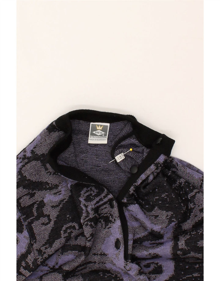 VINTAGE Womens Button Neck Jumper Sweater IT 42 Medium  Black Floral | Vintage Vintage | Thrift | Second-Hand Vintage | Used Clothing | Messina Hembry 