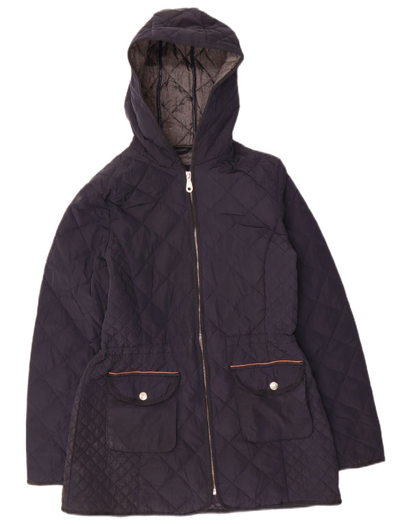 Giacca trapuntata con cappuccio da donna Massimo Dutti UK 12 medio poliestere blu navy