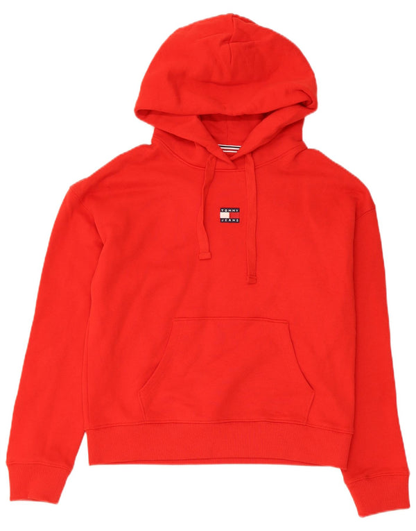 Maglione con cappuccio oversize da donna Tommy Hilfiger UK 6 XS rosso cotone