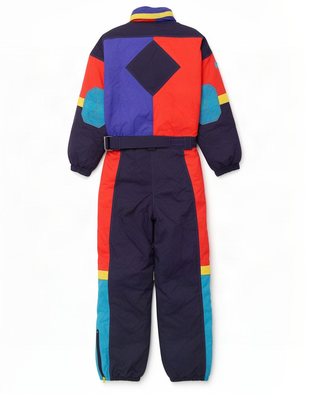 Tuta da sci vintage da ragazzo 13-14 anni in poliestere color block blu navy