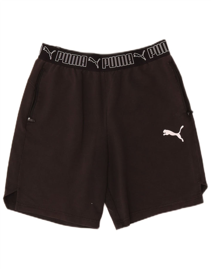Pantaloncini sportivi grafici da uomo Puma cotone medio nero