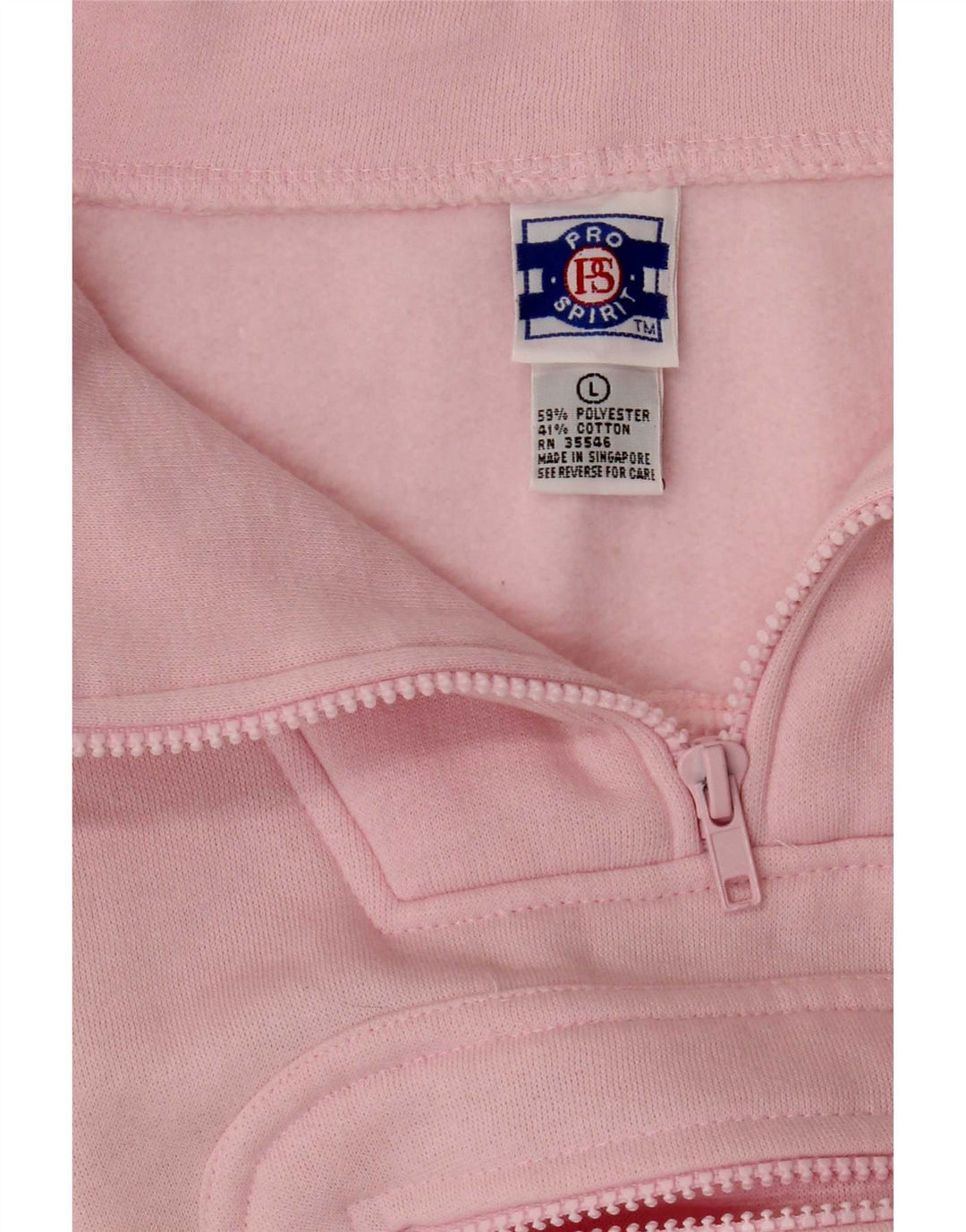 Felpa vintage da donna oversize con collo con zip, maglione, UK 16, grande rosa