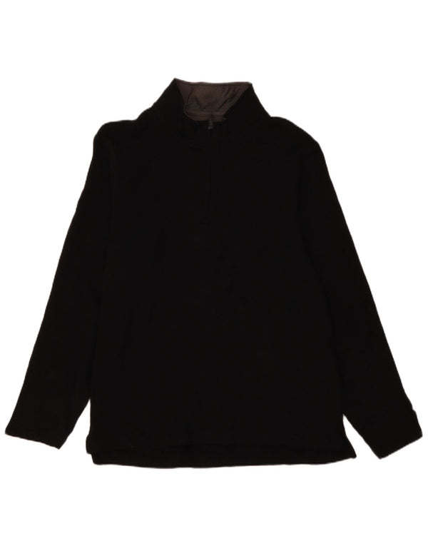 Maglione in pile da uomo Wrangler con zip e collo, grande, in poliestere nero