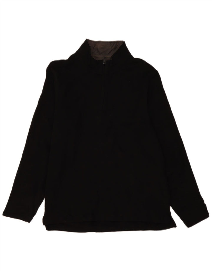Maglione in pile da uomo Wrangler con zip e collo, grande, in poliestere nero