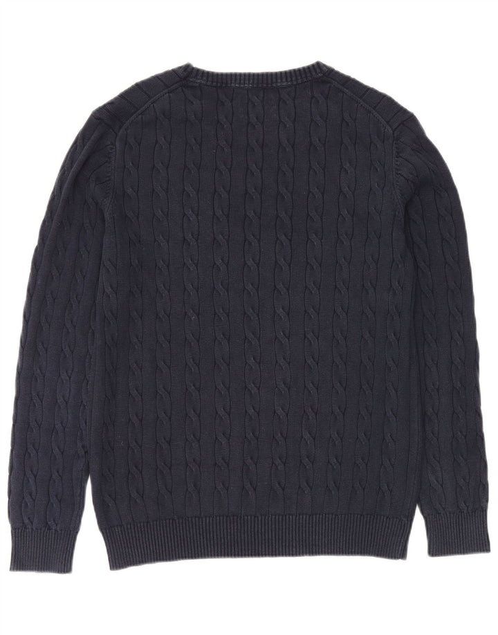 Gant Maglione da uomo con scollo a barchetta, grande, in cotone blu navy