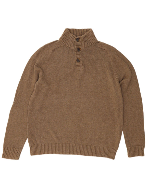 J. Crew Maglione da uomo con collo abbottonato XL in cotone grigio