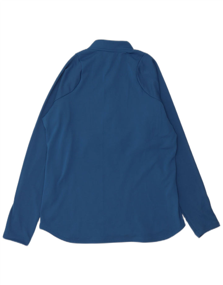 NIKE Top da tuta pullover con zip e collo Dri Fit da donna UK 14 Blu medio