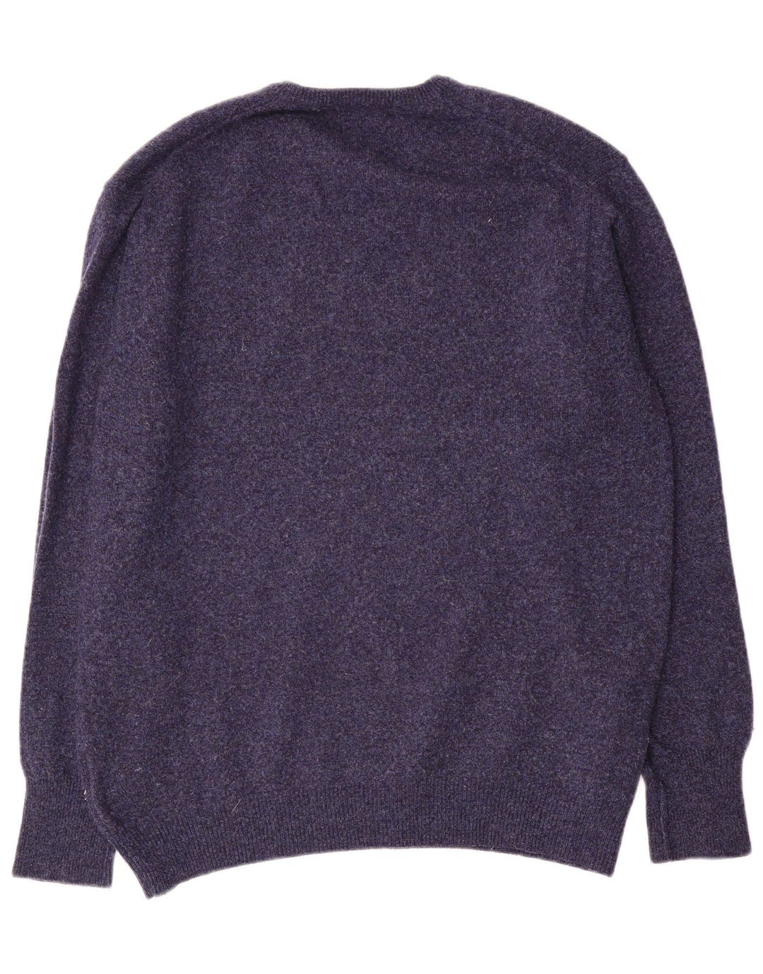 Maglione da uomo con scollo a V Marks & Spencer medio in lana screziata blu navy