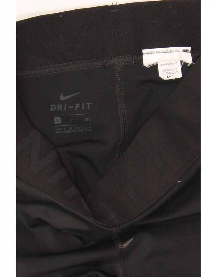 NIKE Womens Dri Fit Graphic Leggings UK 10 Small  Black Vintage Nike and Second-Hand Nike from Messina Hembry 