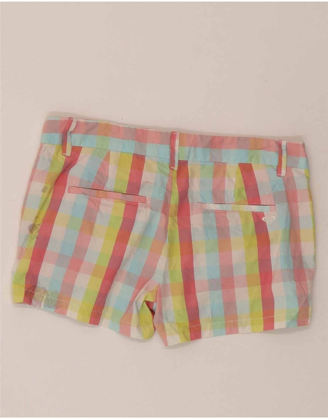 Pantaloni caldi da donna Roxy medi W30 in cotone a quadretti multicolore