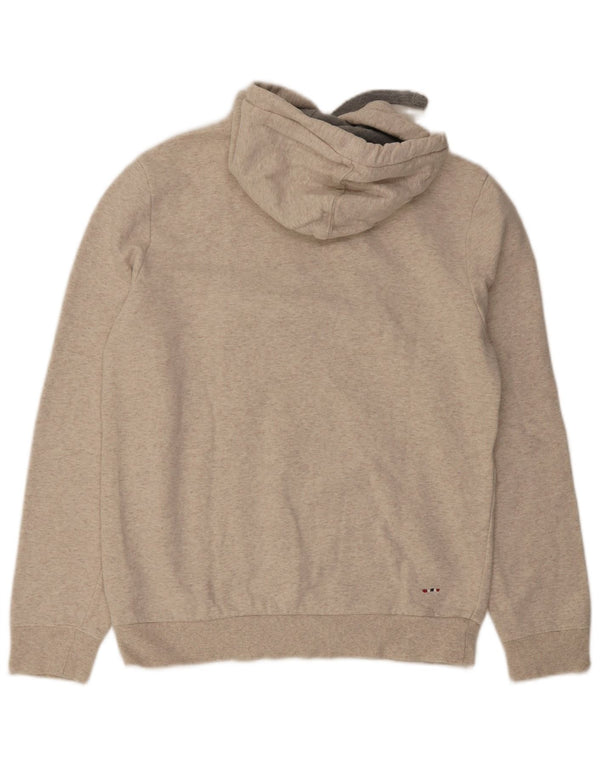 Maglione con cappuccio grafico da uomo Napapijri in cotone beige medio