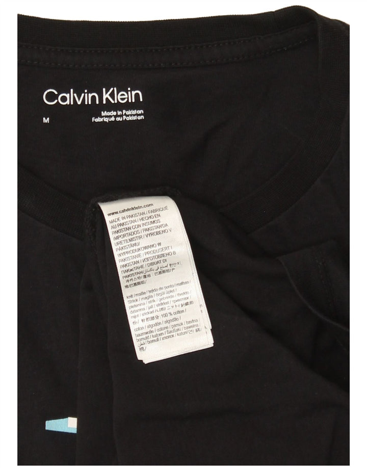T-shirt grafica da uomo Calvin Klein Top in cotone nero medio