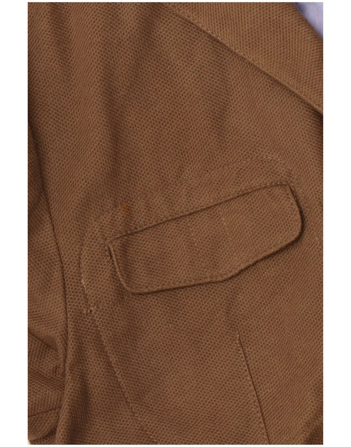 MASSIMO DUTTI Giacca blazer da uomo a 3 bottoni UK 40 grande cotone marrone
