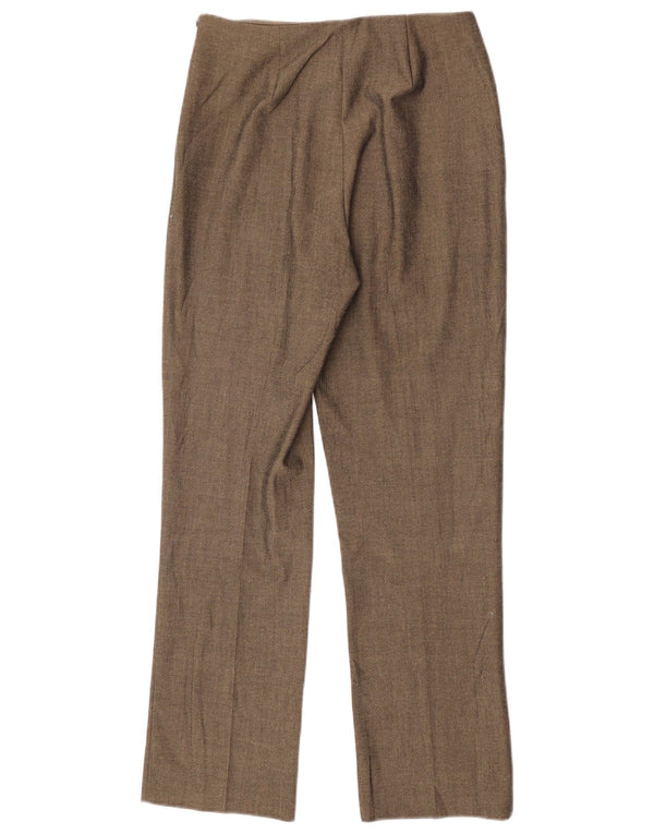 Pantaloni da abito a vita alta da donna Marks & Spencer UK 12 Medium W26 L28 Cachi