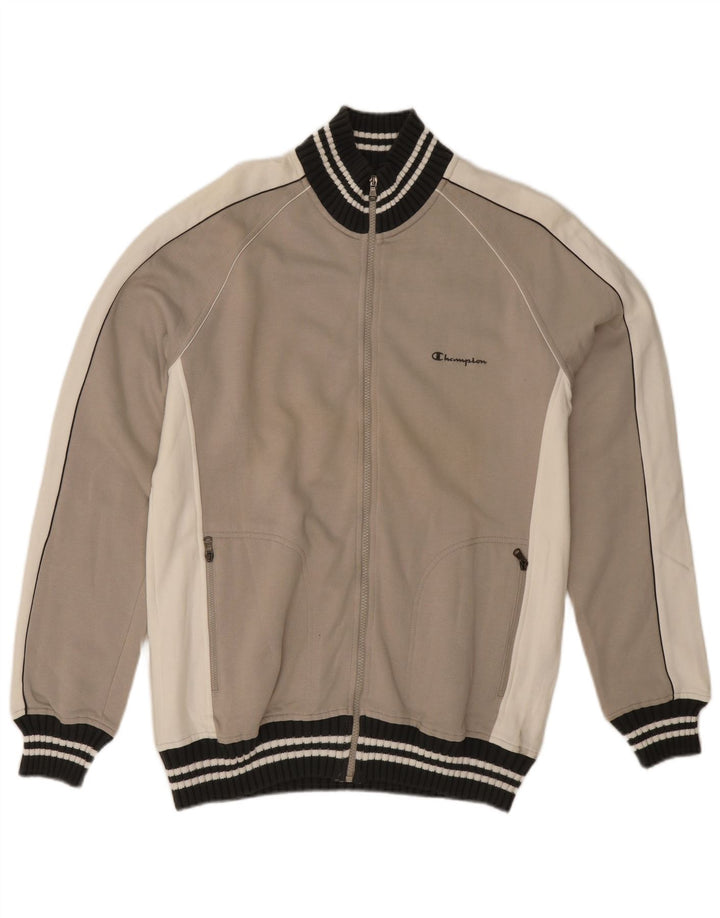 Giacca da tuta da uomo Champion XL in cotone color block grigio