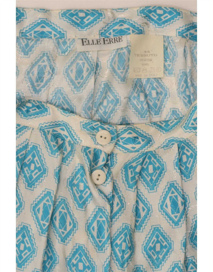 Gonna Plissettata Donna Elle Erre IT 44 Media W29 Viscosa Geometrica Blu