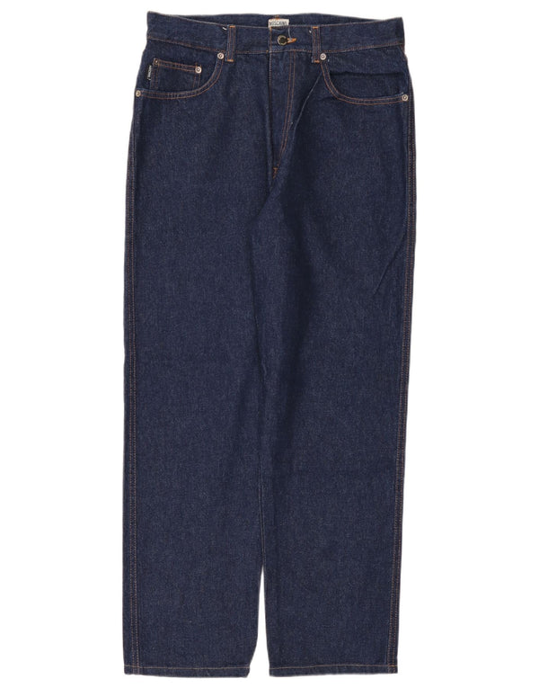 Jeans dritti vestibilità ampia da donna Moschino W33 L29 cotone blu navy