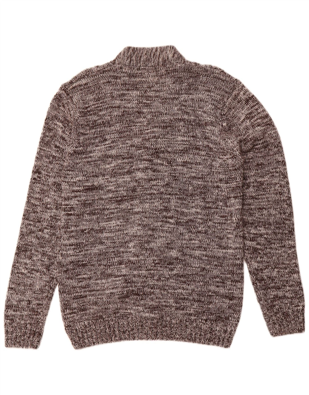 Maglione cardigan da uomo vintage grande cotone screziato marrone