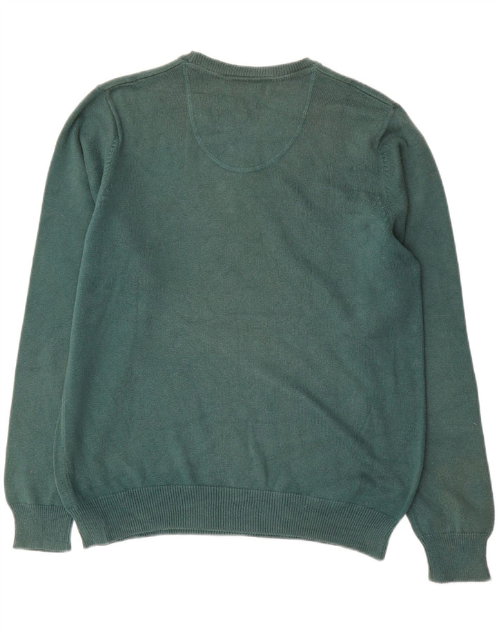 Maglione maglione girocollo da uomo Marks & Spencer blu Harbour verde medio