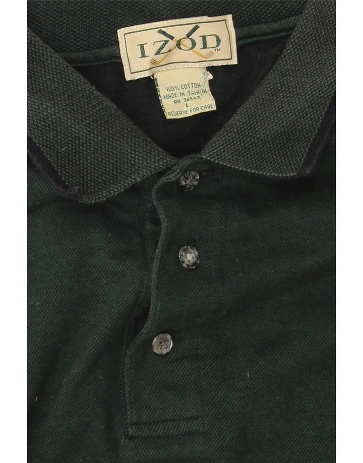 IZOD Mens Polo Shirt Large Green Cotton Vintage Izod and Second-Hand Izod from Messina Hembry 