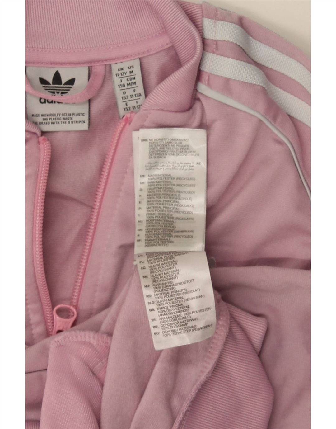 Giacca Top della tuta da ragazza Adidas 11-12 anni in poliestere rosa