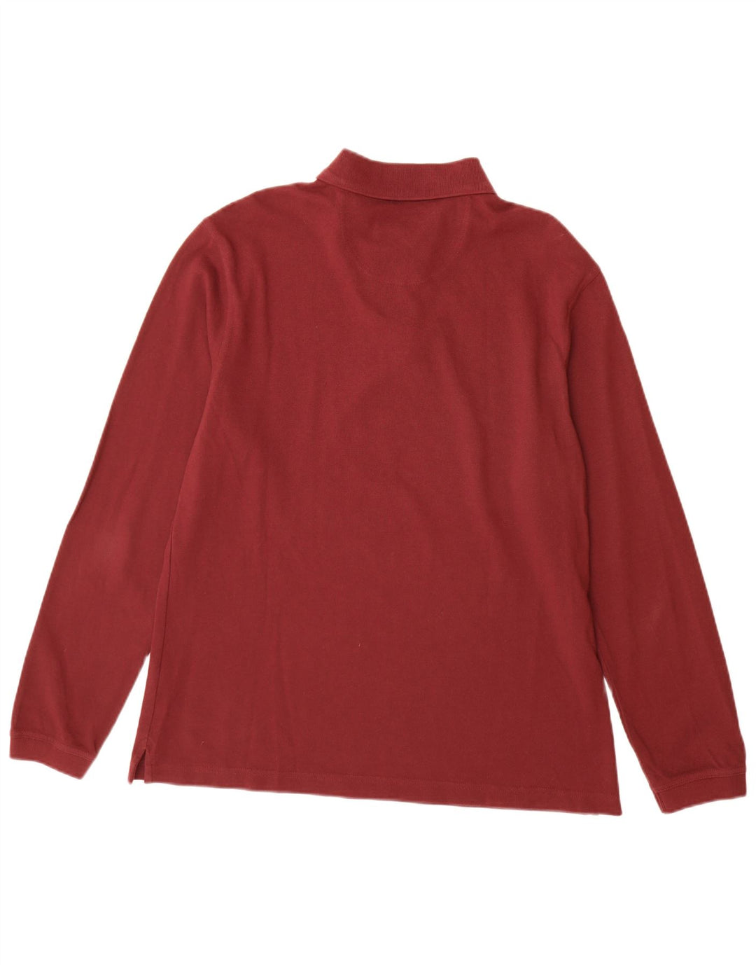 BARBOUR Polo da uomo a maniche lunghe XL in cotone bordeaux