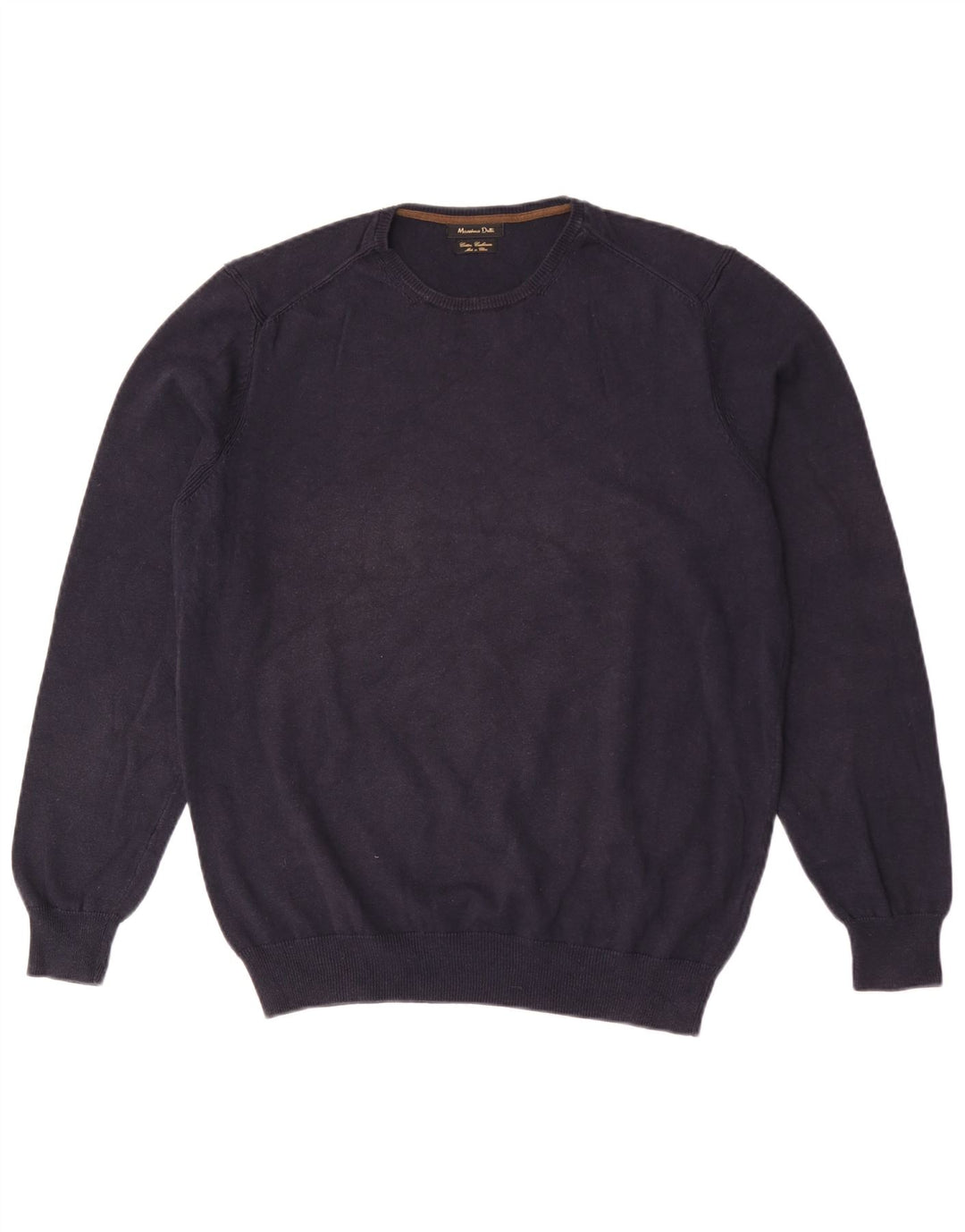 Maglione maglione girocollo da uomo Massimo Dutti XL in cotone blu navy