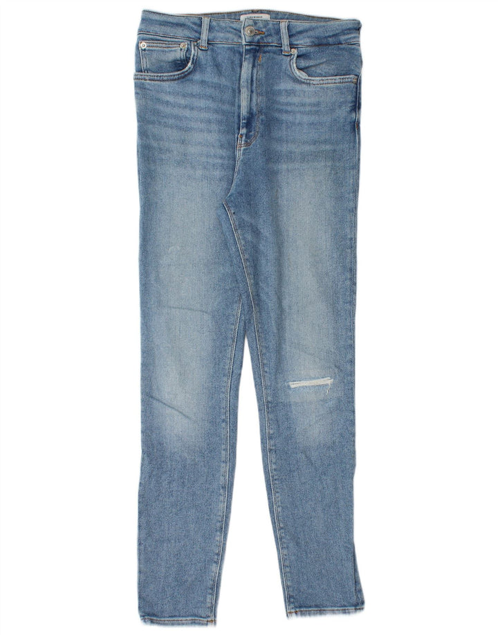 Jeans skinny effetto invecchiato Zara da donna EU 38 Small W28 L27 Blu