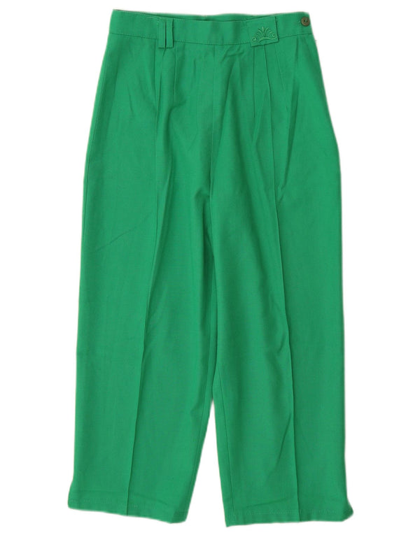 TRAFFIC Pantaloni Capri a vita alta da donna UK 10 Small W24 L21 Verde