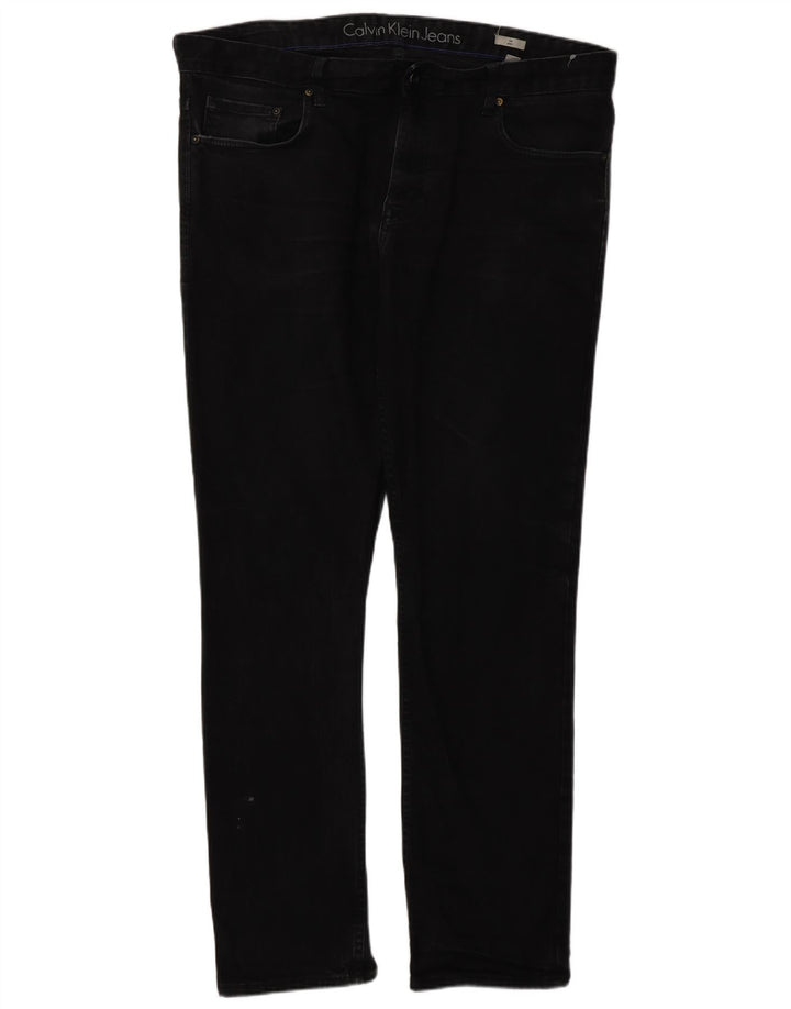 Calvin Klein Uomo Mince Slim Jeans W38 L33 Blu Navy Cotone