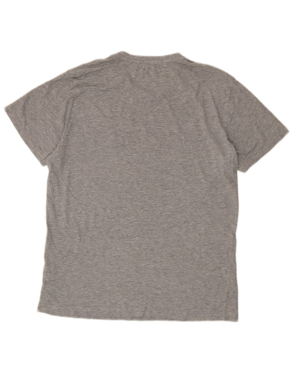 T-shirt grafica da uomo Penguin Top grande in cotone chiazzato grigio