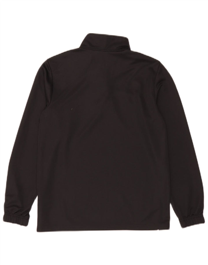 Top Adidas da ragazzo Climalite con zip e collo a maniche lunghe 11-12 anni in poliestere nero