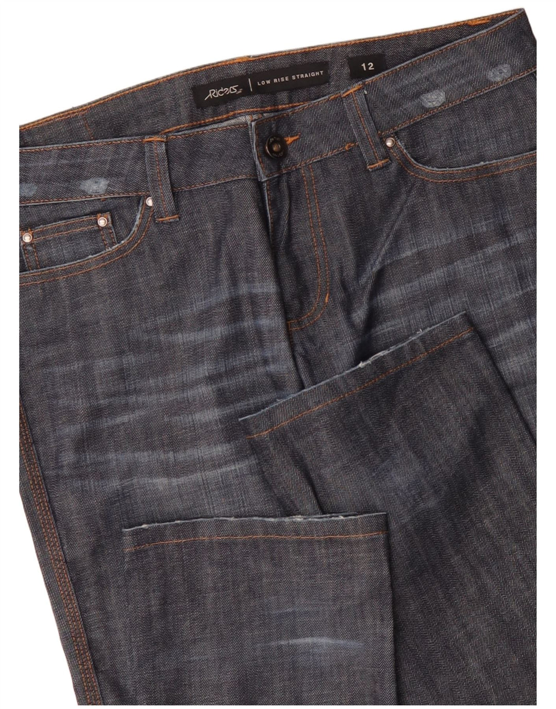 Jeans dritti a vita bassa da donna LEE Riders US 12 Large W34 L33 Blu Navy