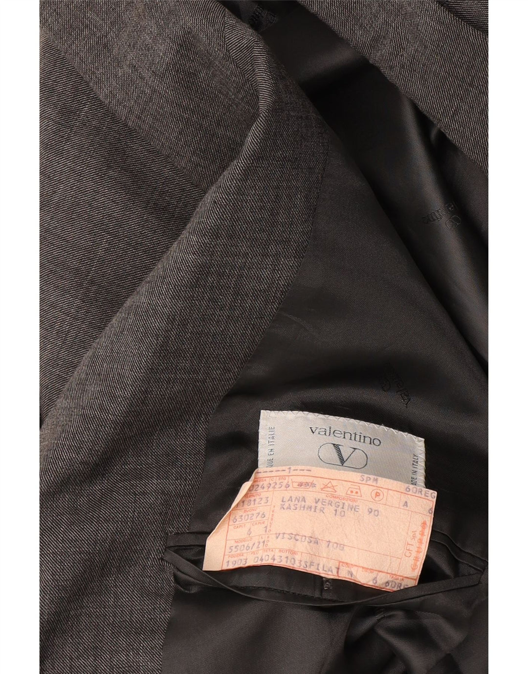 Giacca blazer da uomo a 2 bottoni Valentino UK 42 XL lana vergine grigia